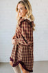 Plaid Ruffle Shoulder Contrast Flounce Hem Shirt Mini Dress